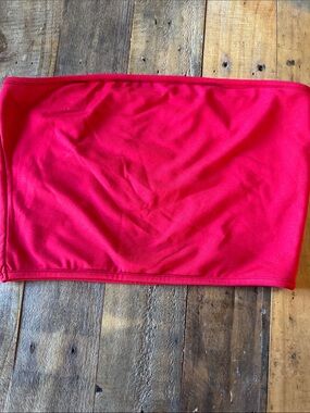 Red Strapless Bandeau Top